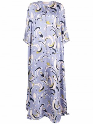 Платье с длинными рукавами и графичным принтом Emilio Pucci. Цвет: фиолетовый