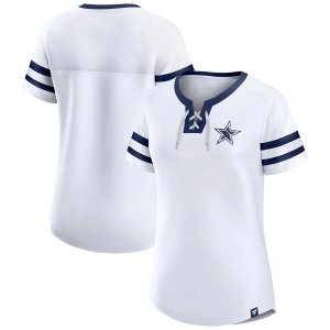 Женская белая футболка Dallas Cowboys Sunday Best на шнуровке Fanatics
