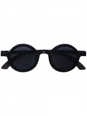 Солнцезащитные очки в овальной оправе из коллаборации с Ziggy Chen Rigards. Цвет: черный