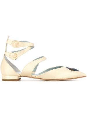 Туфли-лодочки с ремешками на щиколотке Chiara Ferragni. Цвет: золотистый
