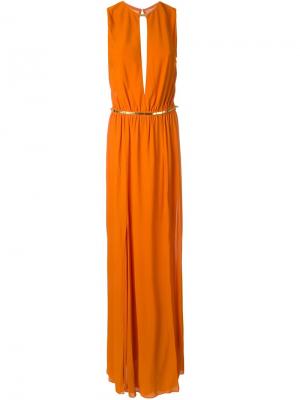 Длинное платье без рукавов Jay Ahr. Цвет: жёлтый и оранжевый