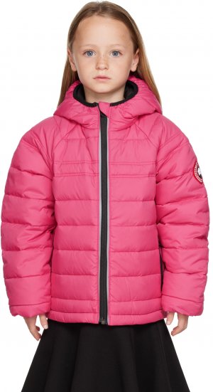 Детская розовая пуховая куртка с капюшоном Bobcat Canada Goose Kids