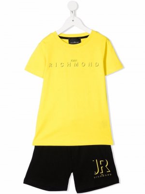 Комплект из футболки и шортов John Richmond Junior. Цвет: желтый