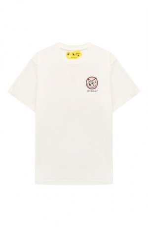 Хлопковая футболка Off-White. Цвет: белый