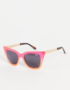 Женские квадратные солнцезащитные очки розового цвета без оправы Quay X Saweetie No Cap-Черный цвет Australia