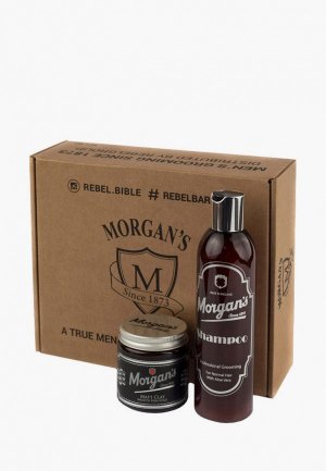 Набор для ухода за волосами Morgans шампунь 250 мл + глина с кератином укладки 120. Цвет: коричневый