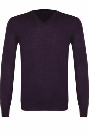 Пуловер из шерсти тонкой вязки TSUM Collection. Цвет: темно-фиолетовый