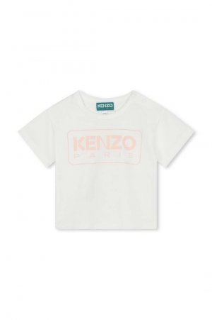 Kenzo kids Хлопковая детская футболка, белый