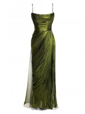 Шелковое муслиновое платье Regina с эффектом металлик Maria Lucia Hohan