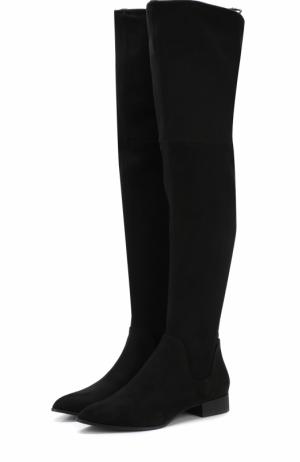 Текстильные ботфорты Tyra на низком каблуке DKNY. Цвет: черный
