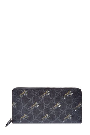 Бумажник из текстиля с ромбическим принтом GG GUCCI. Цвет: серый