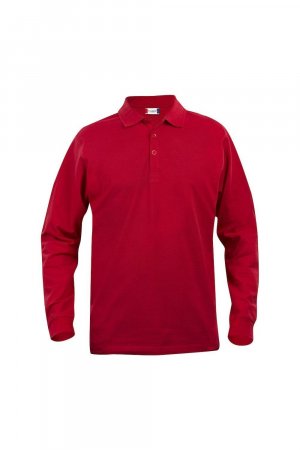 Классическая рубашка-поло Lincoln с длинными рукавами , красный Clique