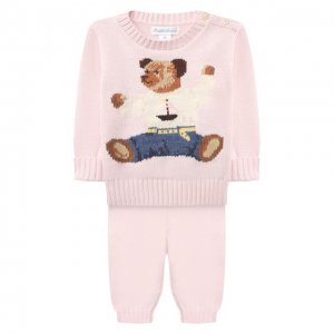 Комплект из пуловера и брюк Ralph Lauren. Цвет: розовый