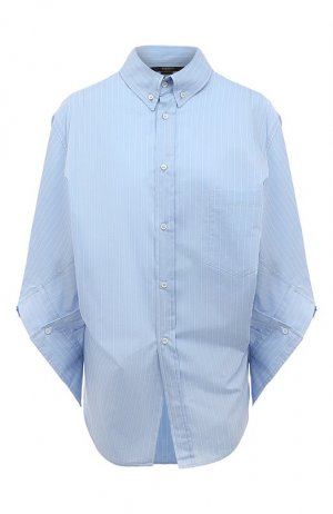 Хлопковая рубашка Seventy Venezia. Цвет: голубой