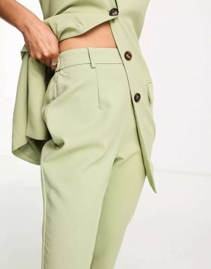 Сшитые на заказ расклешенные брюки шалфейного цвета In The Style