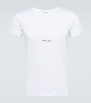 Хлопковая футболка с фирменным логотипом , белый Saint Laurent