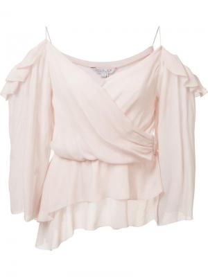 Блузка с вырезами на плечах Rachel Zoe. Цвет: розовый и фиолетовый