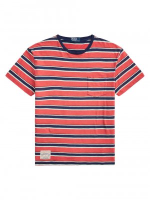 Полосатая футболка из хлопкового марлевого джерси , красный Polo Ralph Lauren