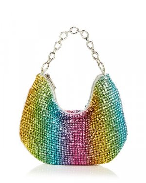 Мини-сумка-хобо с радужным бисером , цвет Multi AQUA