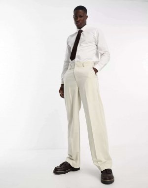 Бежевые костюмные брюки свободного кроя Only & Sons. Цвет: бежевый