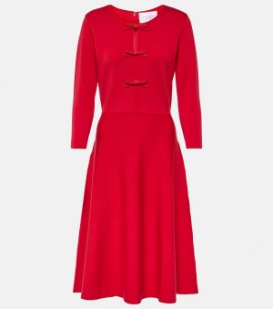 Платье миди из смесовой шерсти , красный Carolina Herrera