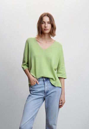Пуловер Mango GUIRO. Цвет: зеленый