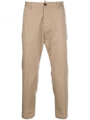 Классические брюки-чинос Dsquared2. Цвет: бежевый