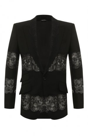 Шерстяной пиджак Dolce & Gabbana. Цвет: чёрный