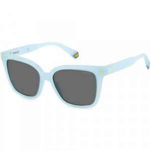 Солнцезащитные очки, голубой Polaroid. Цвет: голубой