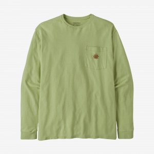 Мужская футболка с рабочим карманом и длинными рукавами , цвет Hemp Leaf: Friend Green Patagonia