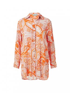 Рубашка на пуговицах Paige с узором пейсли , цвет mirage orange Melissa Odabash