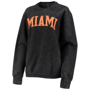 Женский черный пуловер Pressbox с удобным шнурком в винтажном стиле, базовый аркой, Miami Hurricanes Unbranded