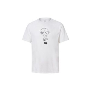 Finger Football Print Short Sleeve T-Shirt Men Tops White 10019942-102 Converse