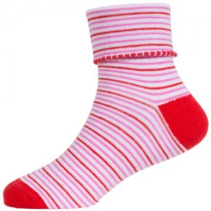 Носки детские Л4 полосатые, 90% хлопка, Красный, 10-12 (размер обуви 18-19) LorenzLine. Цвет: красный