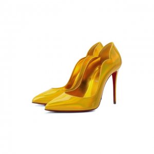 Кожаные туфли Hot Chick 100 Christian Louboutin. Цвет: жёлтый
