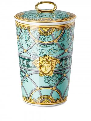 Ароматическая свеча с узором Baroque Versace. Цвет: синий