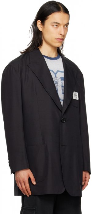 Черный пиджак в стиле деконструированный Dolce & Gabbana