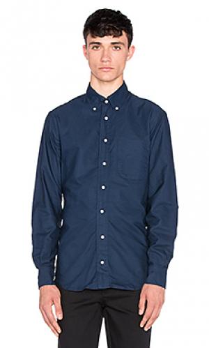 Рубашка с застёжкой на пуговицах Gitman Vintage. Цвет: синий