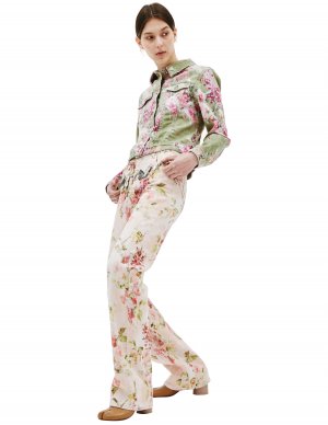 Джинсовая куртка с цветочным принтом Blumarine