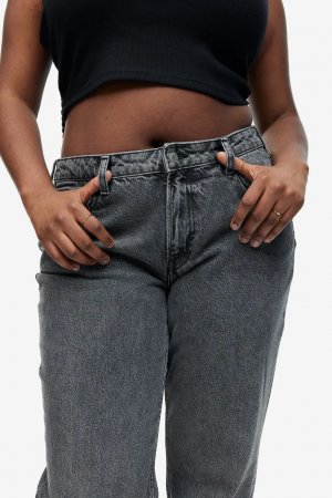 Прямые джинсы стандартного кроя с пышной посадкой , серый H&M