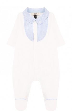 Хлопковая пижама Armani Junior. Цвет: белый