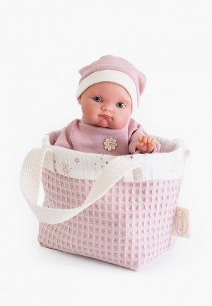 Пупс Munecas Dolls Antonio Juan Пепита в сумочке, 21 см, виниловая. Цвет: розовый