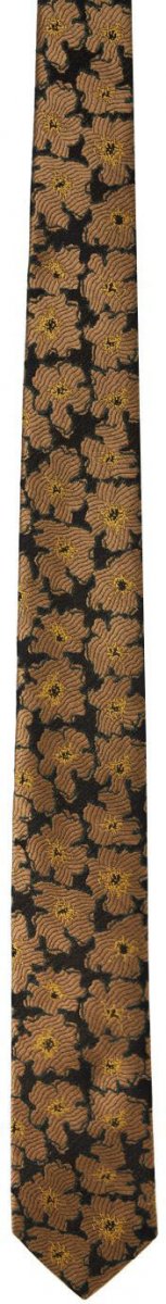 Светло-коричневый галстук с цветочным принтом Dries Van Noten