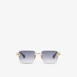 D4000423 солнцезащитные очки в металлической квадратной оправе , желтый Dita