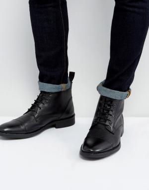 Черные кожаные ботинки на шнуровке Dead Vintage. Цвет: черный