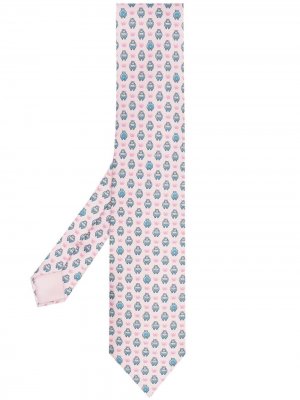 Галстук 2000-х годов с принтом Hermès. Цвет: розовый