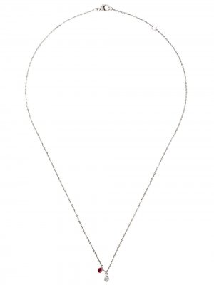 18kt white gold Set Free diamond and ruby necklace Raphaele Canot. Цвет: серебристый