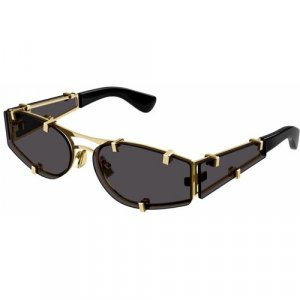 Солнцезащитные очки , черный, золотой Bottega Veneta. Цвет: черный
