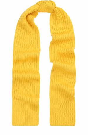 Шерстяной шарф фактурной вязки Neil Barrett. Цвет: желтый