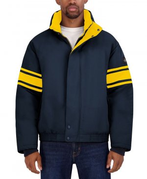Мужская винтажная куртка-пуховик с цветными блоками , синий Nautica